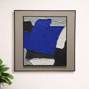Abstract Blue Texture Wall Art with Frame