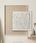 Load image into Gallery viewer, Modern 3D Leaf Texture Wall Art – Minimalist White &amp; Beige Framed Décor