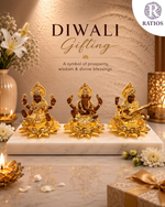 Load image into Gallery viewer, Divine Lakshmi Ganesh Saraswati Idol Set – Gold Finish