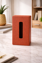 RA Classic Brown Leather Tissue Box