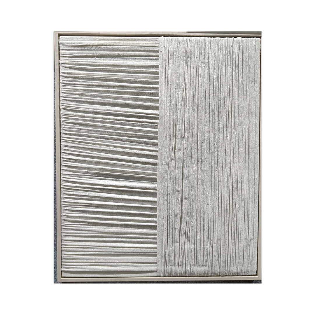 Ratios Dual-Texture Fabric Wall Frame – Modern Neutral Art