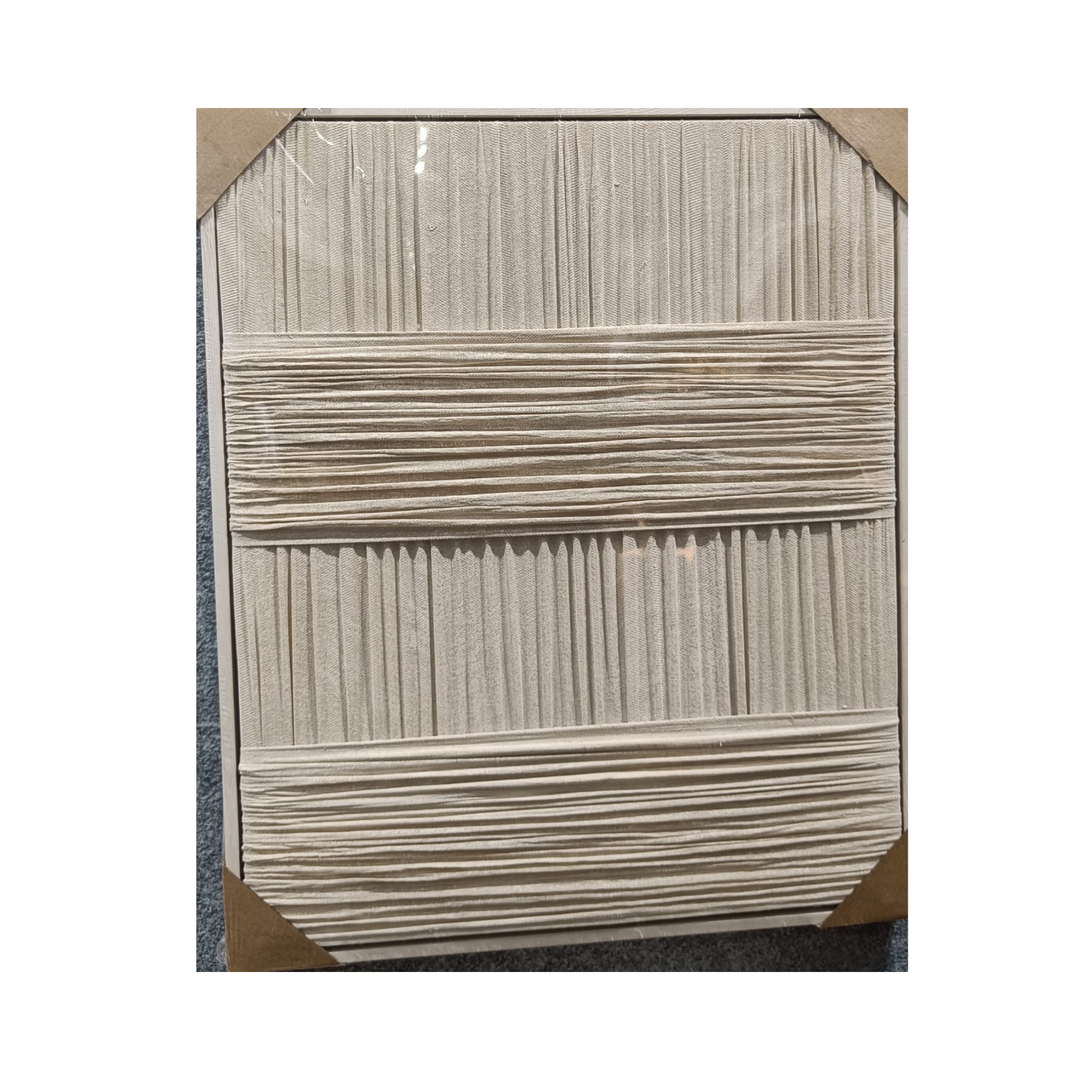 Ratios Textured Fabric Wall Frame – Neutral Abstract Design