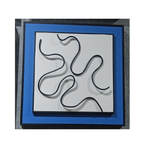Load image into Gallery viewer, Modern Abstract Line Wall Art – Blue Frame