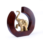 Load image into Gallery viewer, Golden Elephant Decorative Showpiece with Wooden Frame