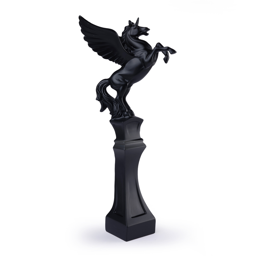 Ratios Black Pegasus Sculpture – Luxury Winged Horse Statement Décor