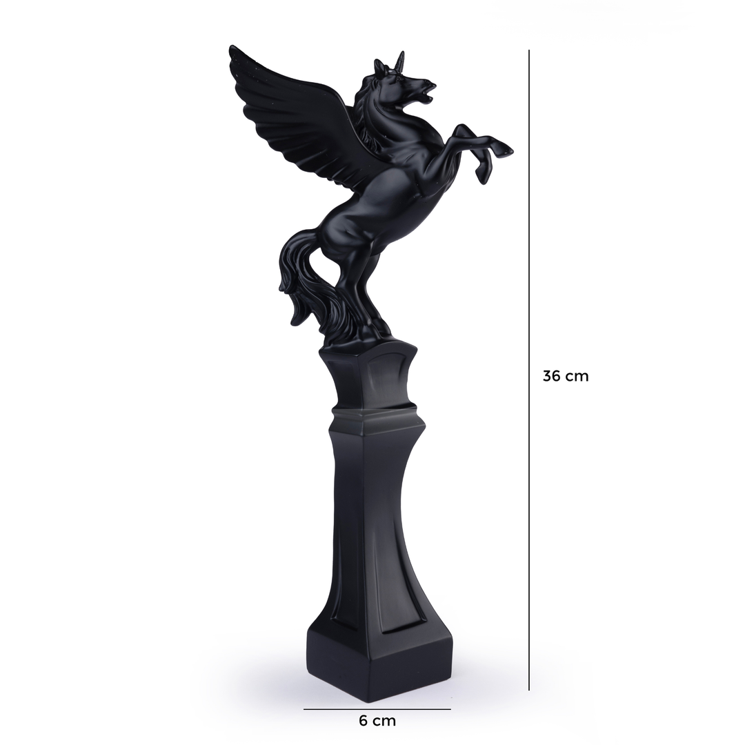 Ratios Black Pegasus Sculpture – Luxury Winged Horse Statement Décor