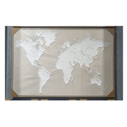 Modern Textured World Map Wall Art – Office & Home Decor