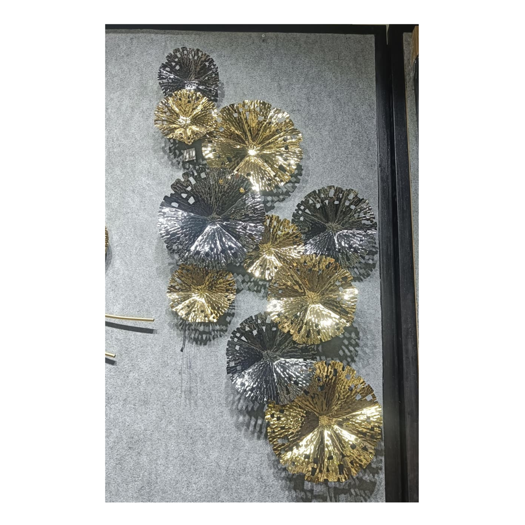✨ Elegant Metallic Wall Art – Gold &amp; Silver Bloom Design ✨