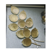 🌿 Golden Textured Leaf Metal Wall Art – Premium Home Décor