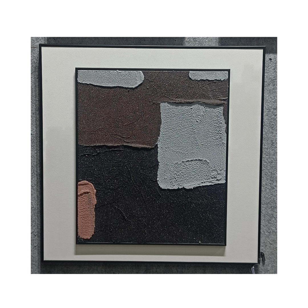 Earth Blocks Textured Abstract Wall Art with Frame