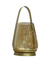 Rimal Accord Glass Candle Holder – Gold Luster Finish
