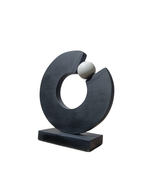 Load image into Gallery viewer, Decorative Sculpture | Tabletop Showpiece  | Rimal Black Wooden Table Accent With Marble