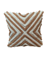 Modern Boho Textured Cotton Cushion Cover – Geometric Chevron Design
