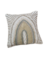 Load image into Gallery viewer, Boho Hand-Embroidered Cotton Cushion Cover – Arch Motif in Neutral Tones