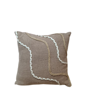 Minimal Boho Textured Cushion Cover – Neutral Wave Design