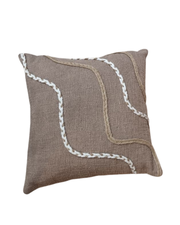 Minimal Boho Textured Cushion Cover – Neutral Wave Design