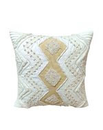 Load image into Gallery viewer, Boho Textured Diamond Cushion Cover – Neutral White &amp; Beige