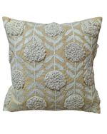 Load image into Gallery viewer, Handcrafted Tufted Floral Cushion Cover – Beige &amp; Ivory