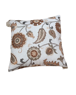 Load image into Gallery viewer, Classic Floral Printed Cushion Cover – Earthy Brown on Ivory Base