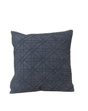 Charcoal Geometric Textured Cushion Cover