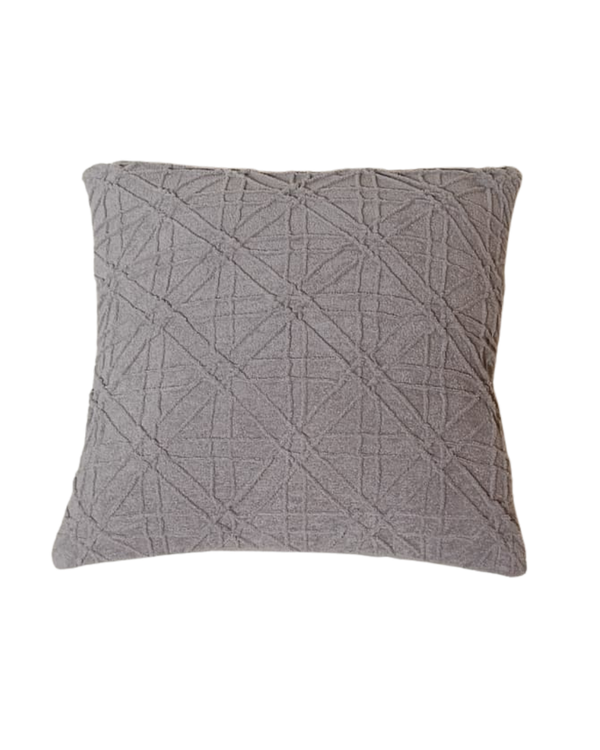 🤍 Taupe Geometric Textured Cushion Cover