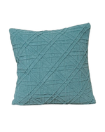 Load image into Gallery viewer, Textured Teal Geometric Cushion Cover