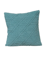 Textured Teal Geometric Cushion Cover