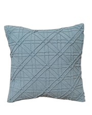 Textured Mist Blue Geometric Cushion Cover