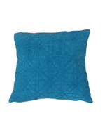 Load image into Gallery viewer, Textured Deep Teal Geometric Cushion Cover