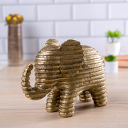 Textured Golden Elephant Decor Showpiece