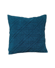 Ratios Textured Petrol Blue Geometric Cushion Cover