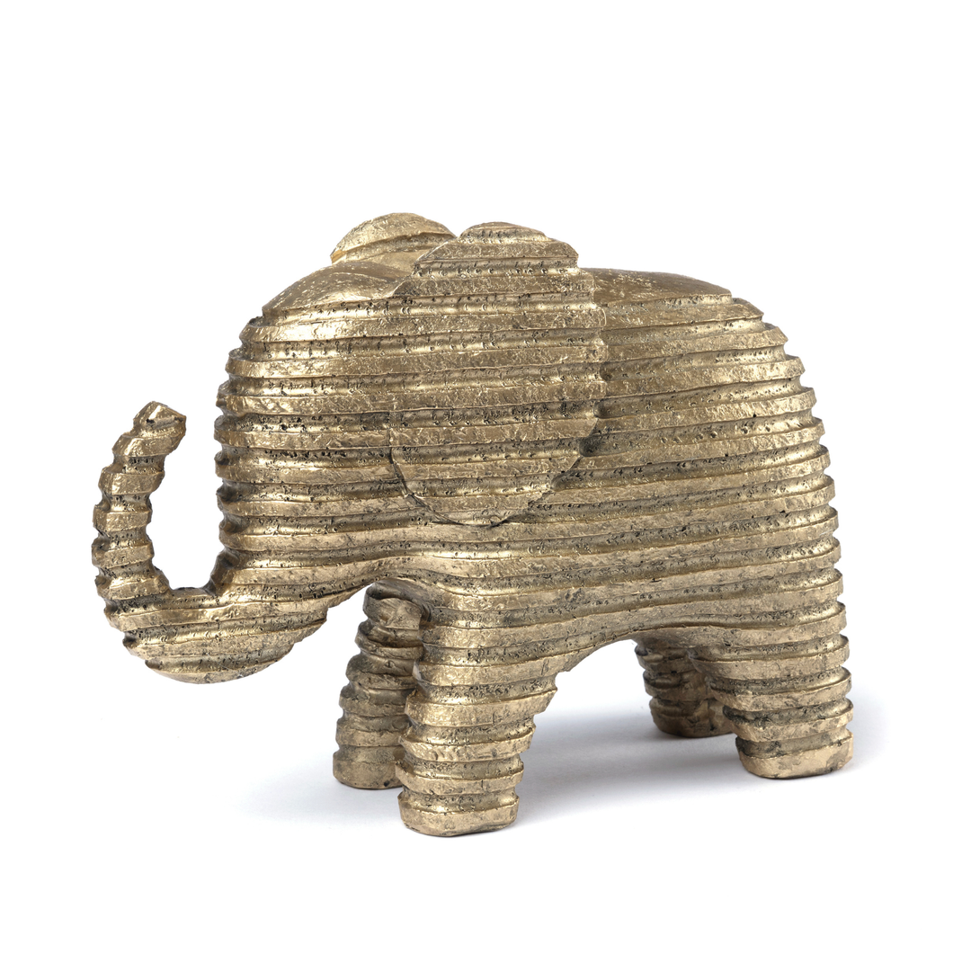 Textured Golden Elephant Decor Showpiece