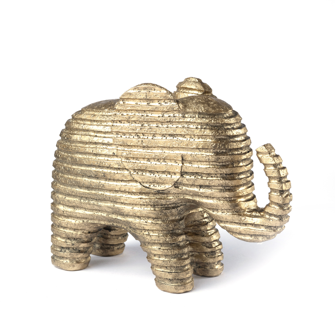 Textured Golden Elephant Decor Showpiece