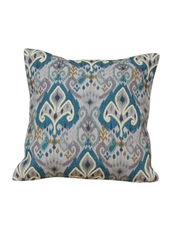 Ikat Inspired Decorative Cushion Cover – Teal & Grey