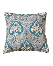 Ikat Inspired Decorative Cushion Cover – Teal & Grey