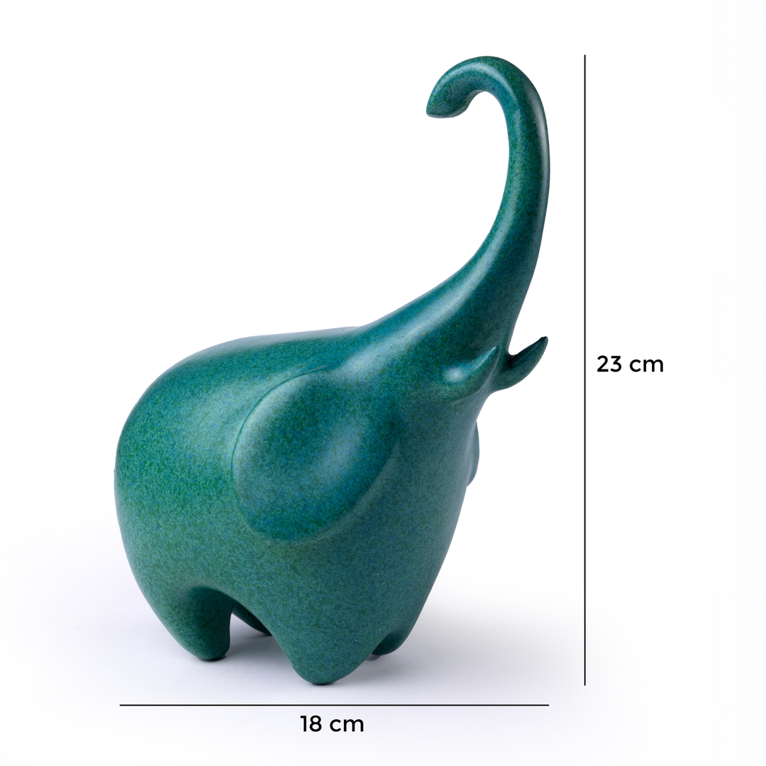 Teal Elephant Decor Showpiece