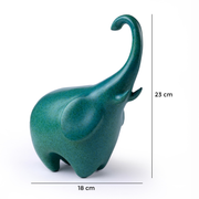 Teal Elephant Decor Showpiece