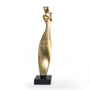 Golden Flute Lady Decor Showpiece