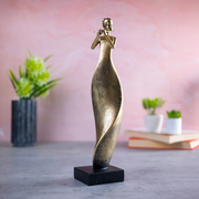 Golden Flute Lady Decor Showpiece