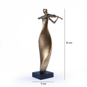 Golden Violin Lady Decor Showpiece