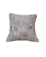Load image into Gallery viewer, Silver Bloom Embroidered Cushion Cover