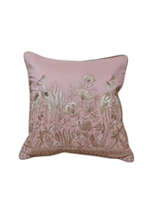 Blush Garden Embroidered Cushion Cover