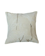 Load image into Gallery viewer, RATIOS White Embroidered Cushion Cover with Botanical Leaf Design &amp; Subtle Sequin Accents