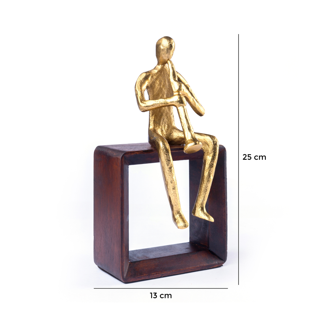 Abstract Musician Sculpture – Instrument Player (Medium Size)