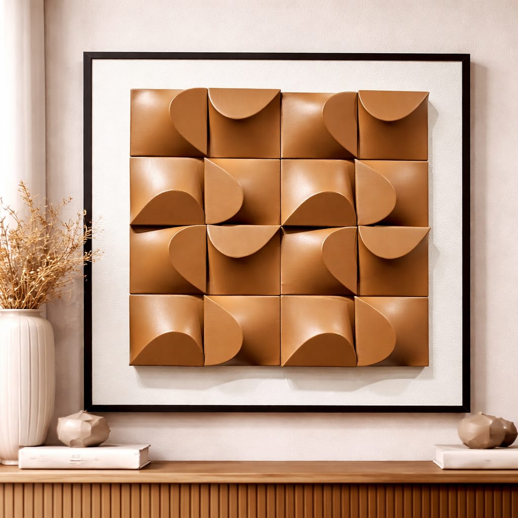 🟤 Ratios 3D Geometric Wall Art – Modern Sculptural Panel