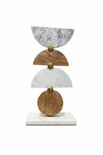 Load image into Gallery viewer, Modern Marble &amp; Wood Abstract Sculpture