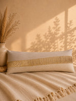 Load image into Gallery viewer, Champagne Luxe Gold Accent Lumbar Cushion Cover