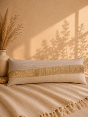Champagne Luxe Gold Accent Lumbar Cushion Cover