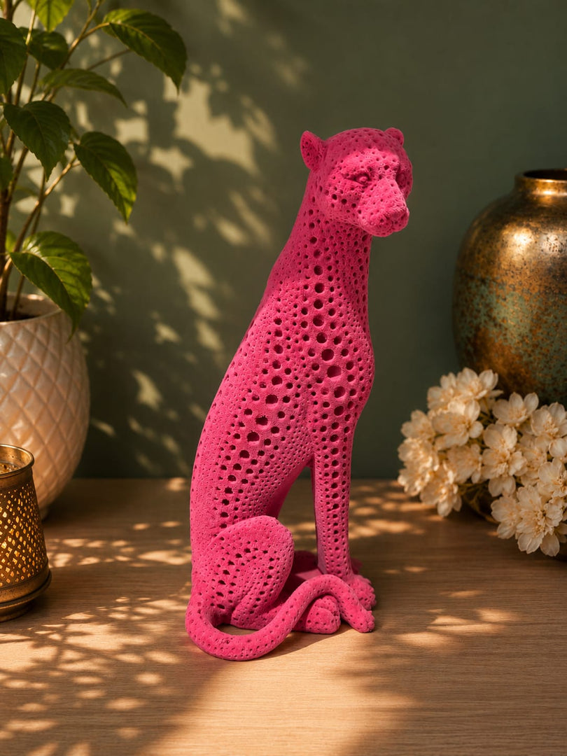 Blush Panther Sculptural Décor – Luxury Statement Art Piece