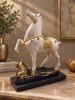 Load image into Gallery viewer, Regal Rearing Horse Accent Sculpture | Luxury Decorative Figurine with Gold Accents